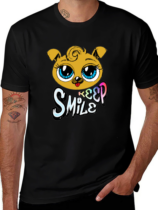 Cute Puppy Graphic Black T-Shirt
