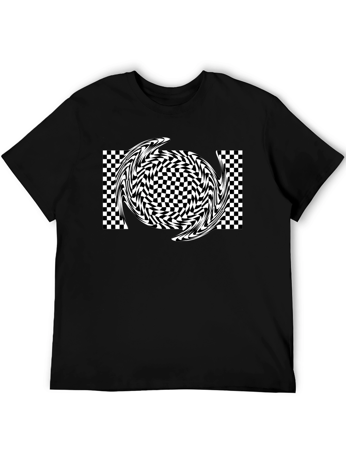 Optical Illusion Swirl Tee - Black