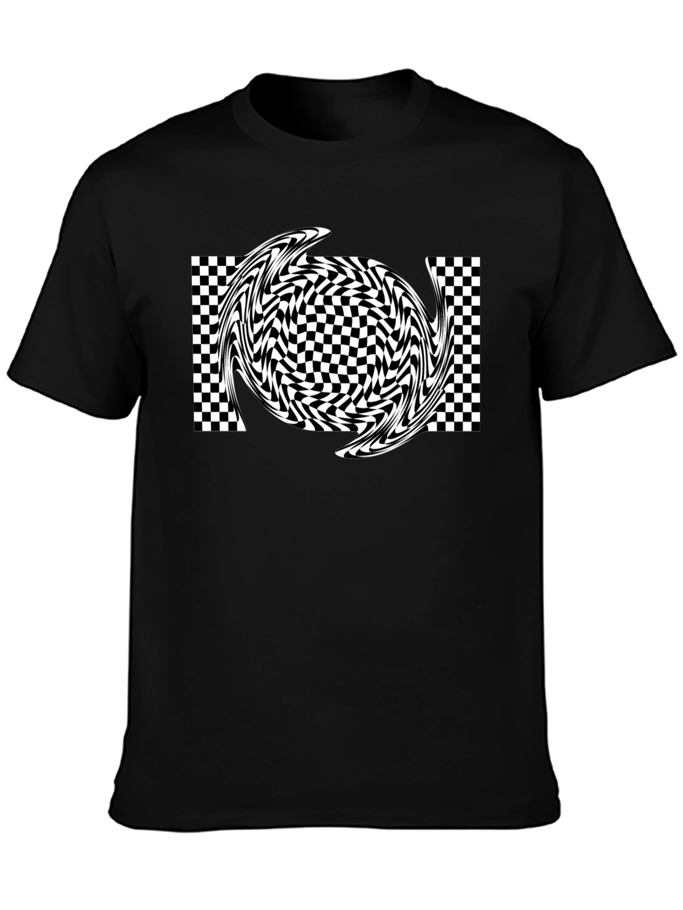 Optical Illusion Swirl Tee - Black