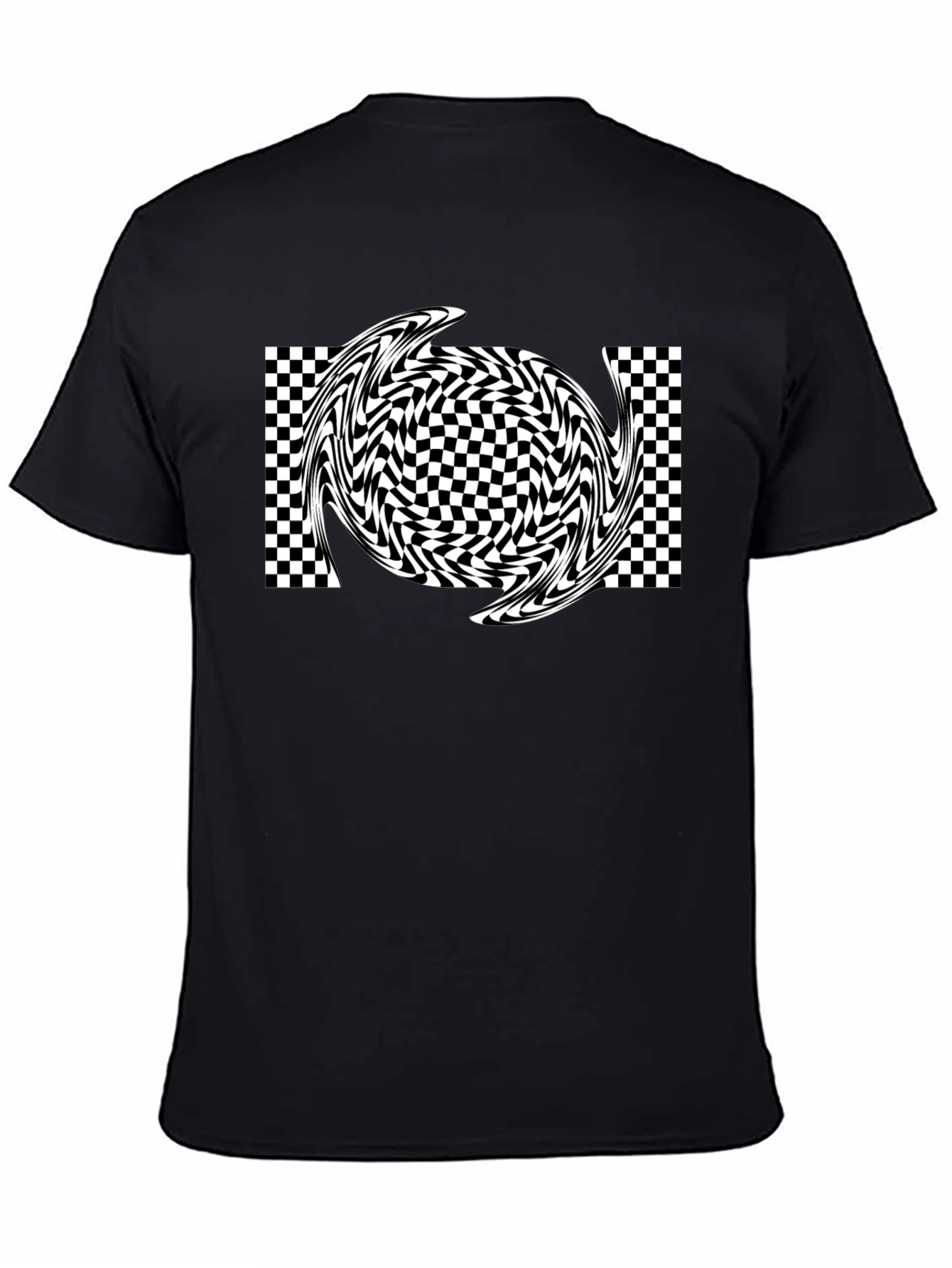 Optical Illusion Swirl Tee - Black