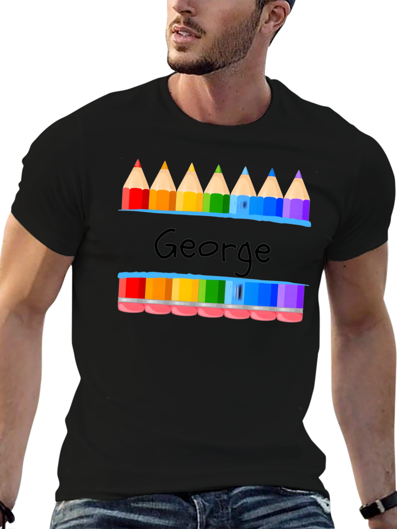 George Pencil Rainbow Graphic T-Shirt