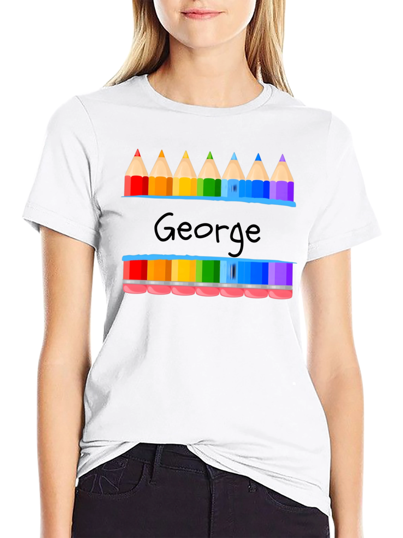 George Pencil Rainbow Graphic T-Shirt