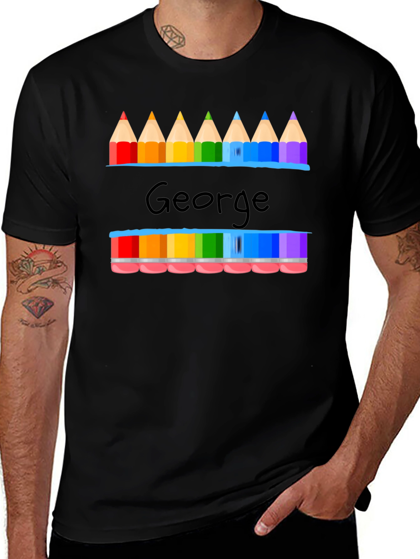 George Pencil Rainbow Graphic T-Shirt