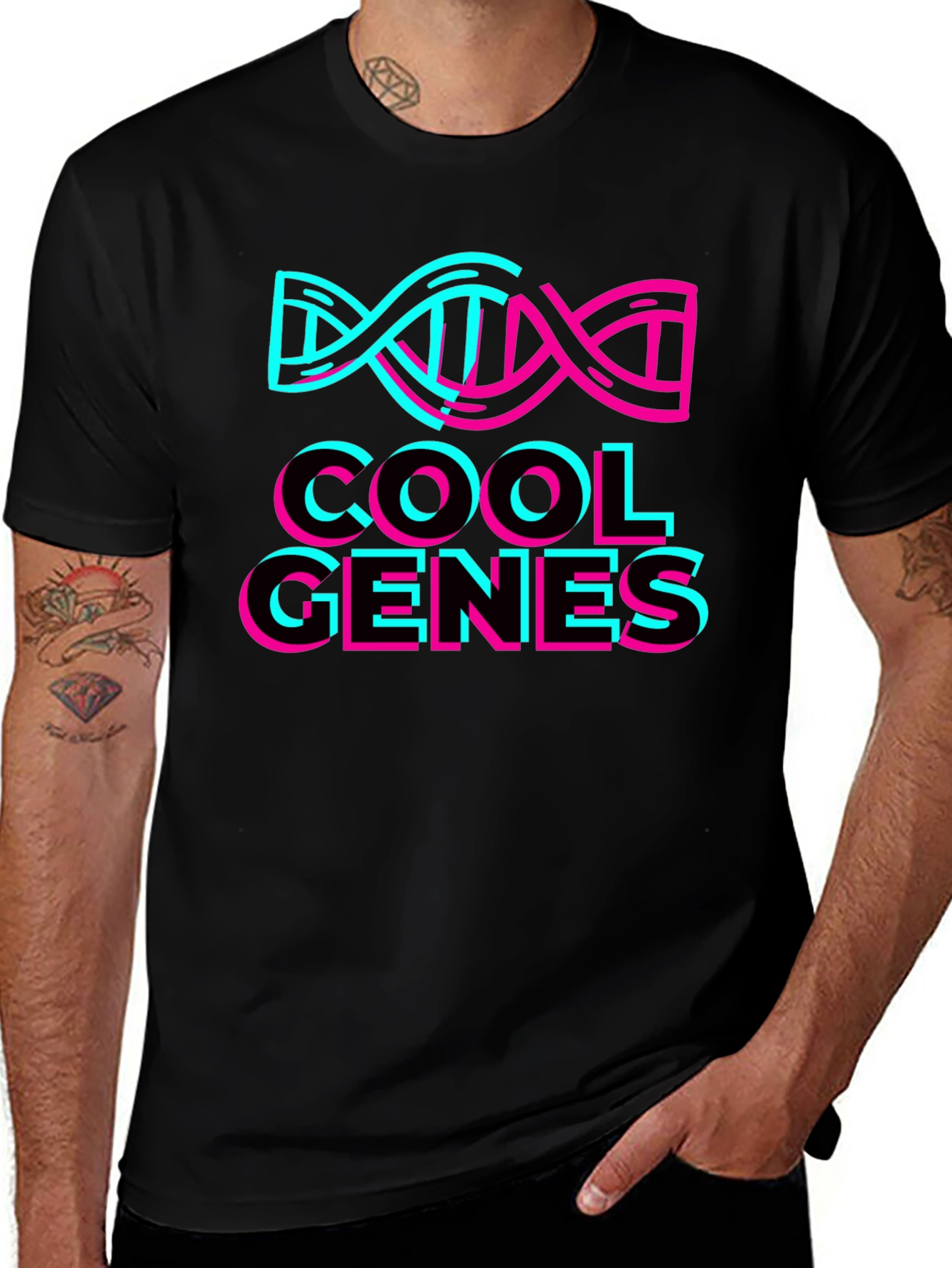 Cool Genes Graphic Tee - Stylish DNA Design