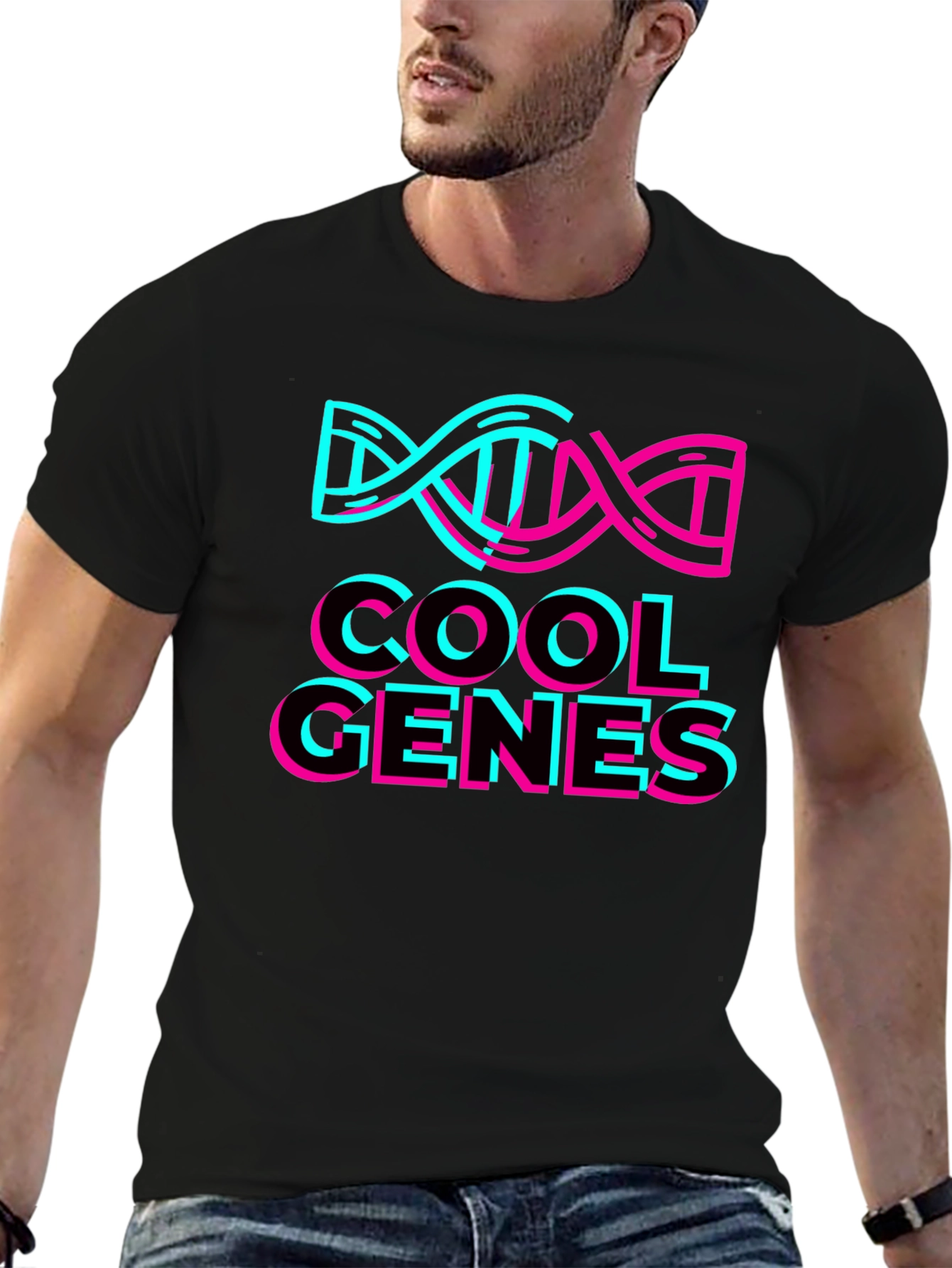 Cool Genes Graphic Tee - Stylish DNA Design