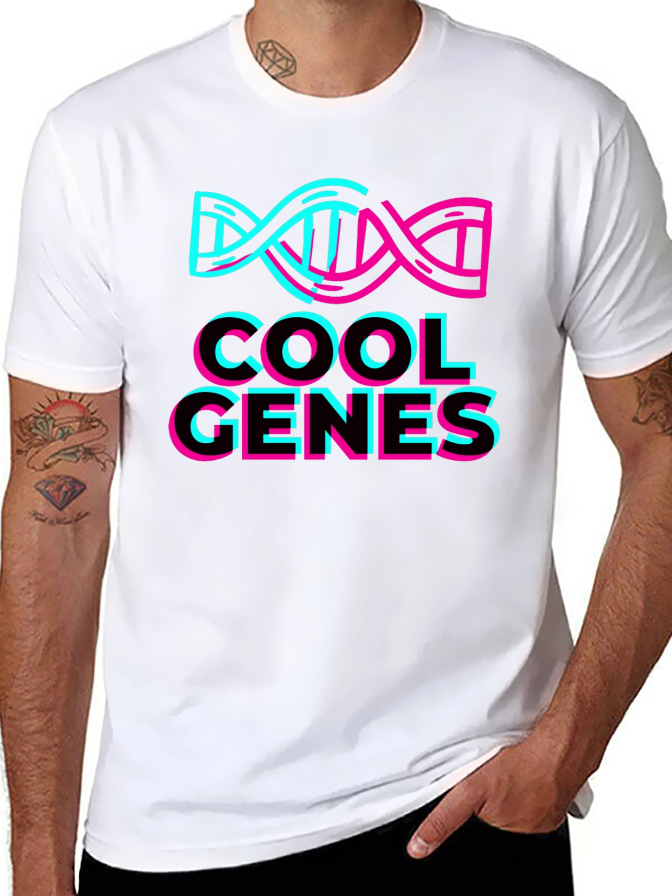 Cool Genes Graphic Tee - Stylish DNA Design