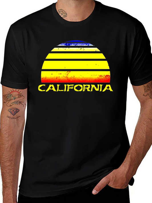California Sunset Graphic T-Shirt - Retro Style Tee