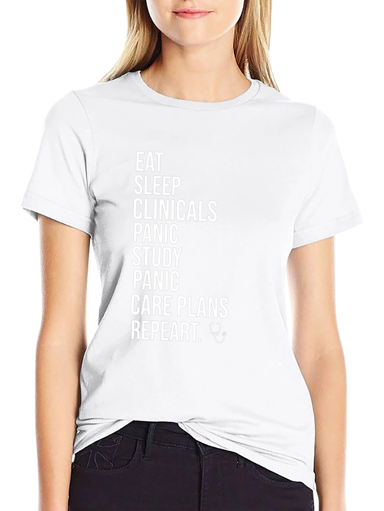 Eat Sleep Clinicals Repeat Black T-Shirt