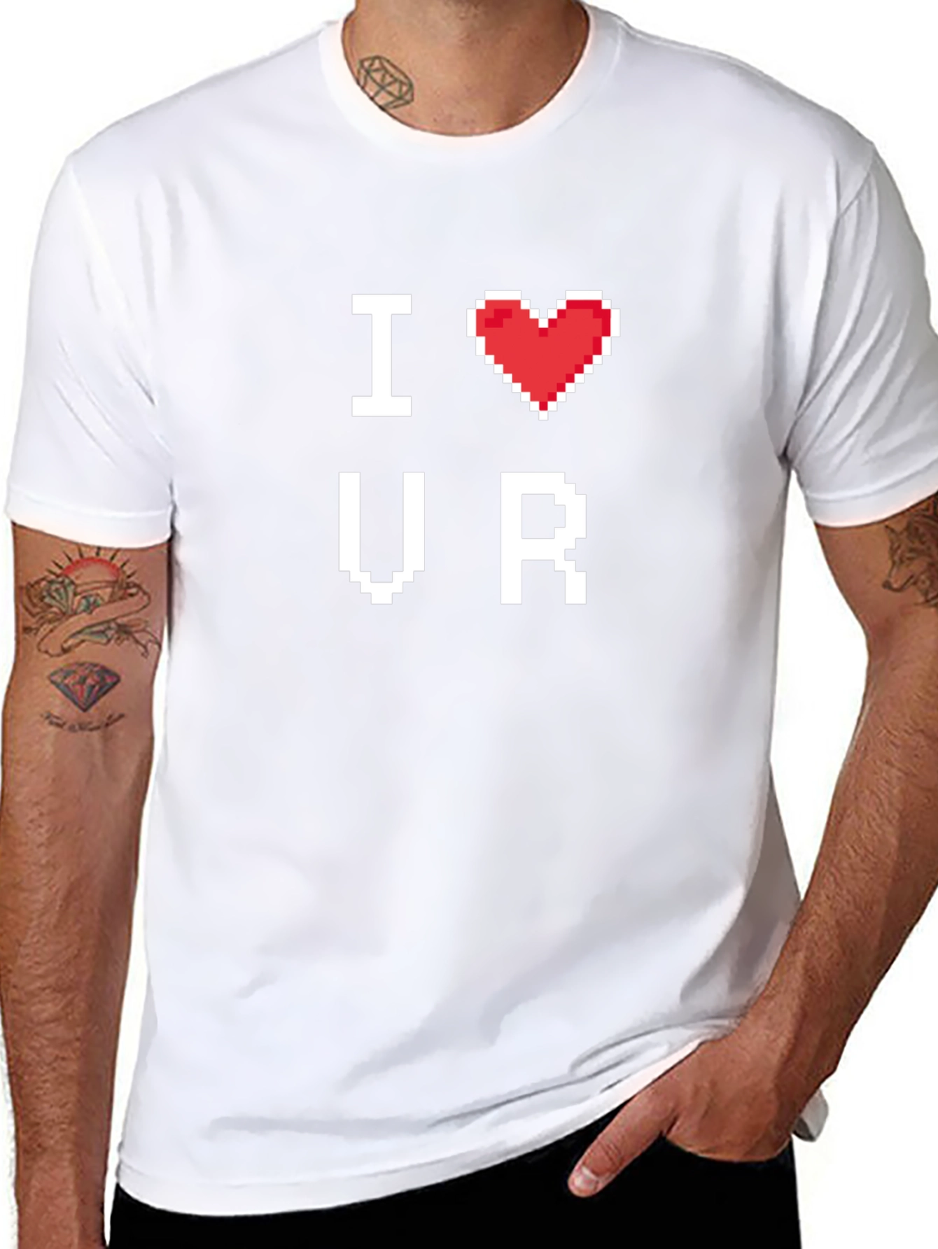 I Heart VR Pixel Art Black T-Shirt