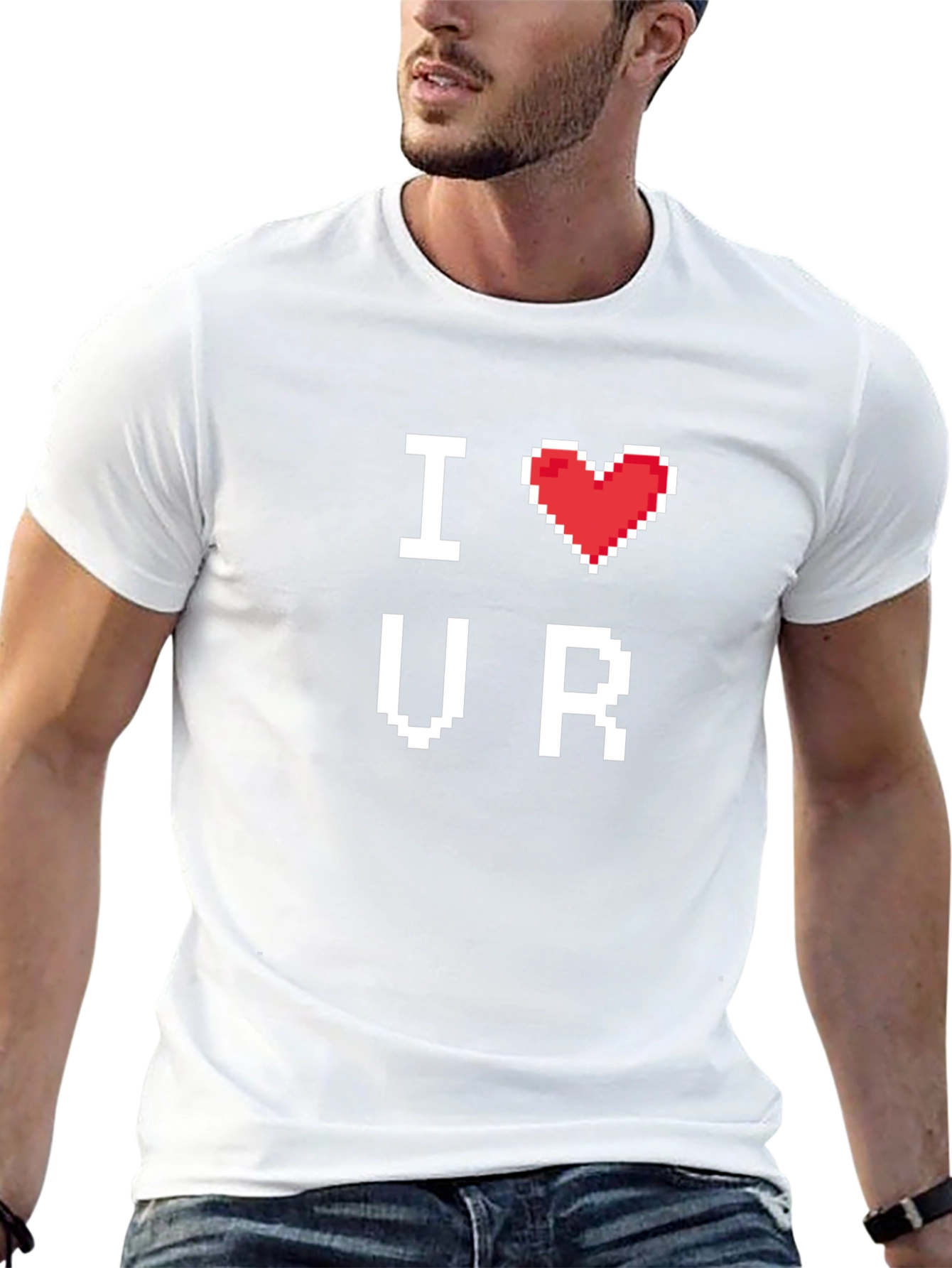 I Heart VR Pixel Art Black T-Shirt