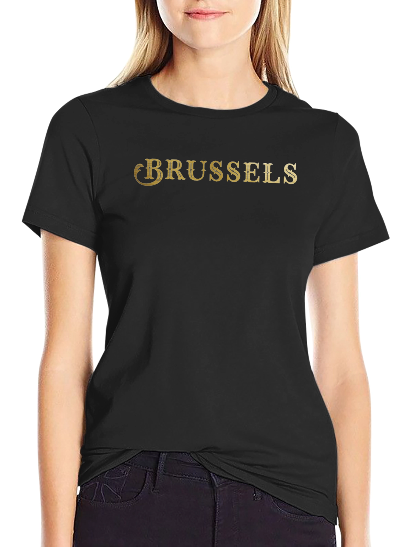 Brussels T-Shirt - Classic Gold Print