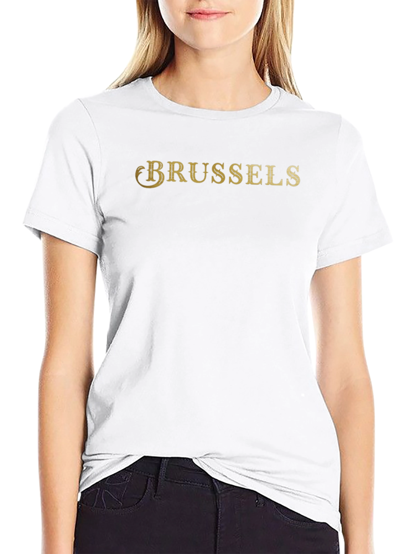 Brussels T-Shirt - Classic Gold Print