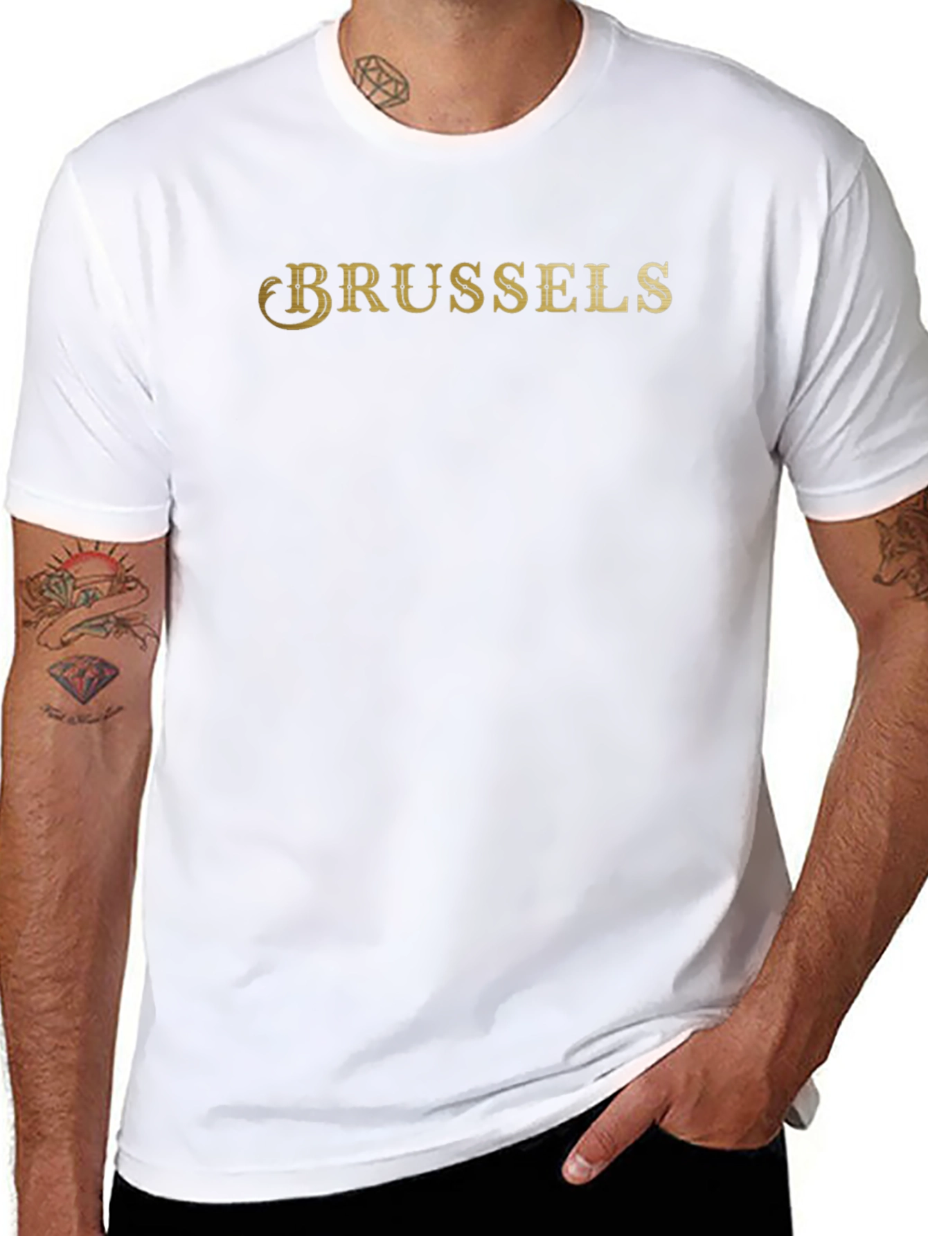 Brussels T-Shirt - Classic Gold Print