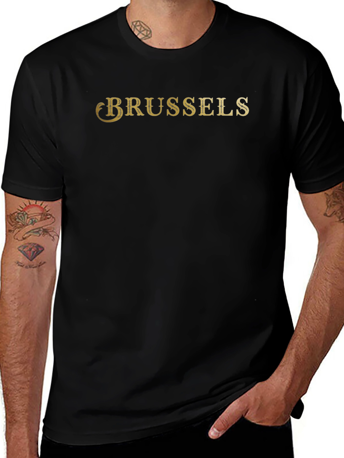 Brussels T-Shirt - Classic Gold Print