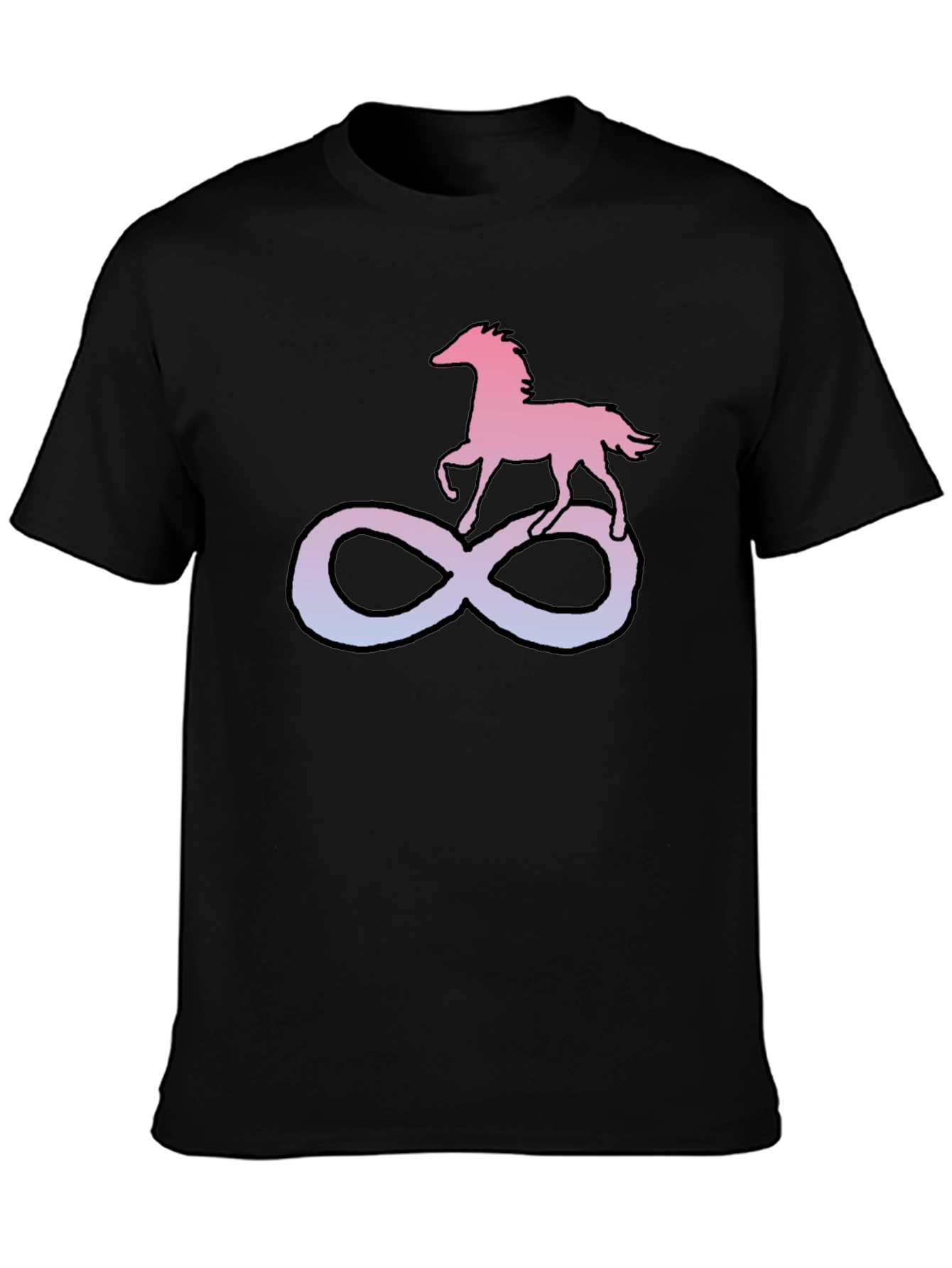 Horse Infinity Symbol Graphic Tee - Black