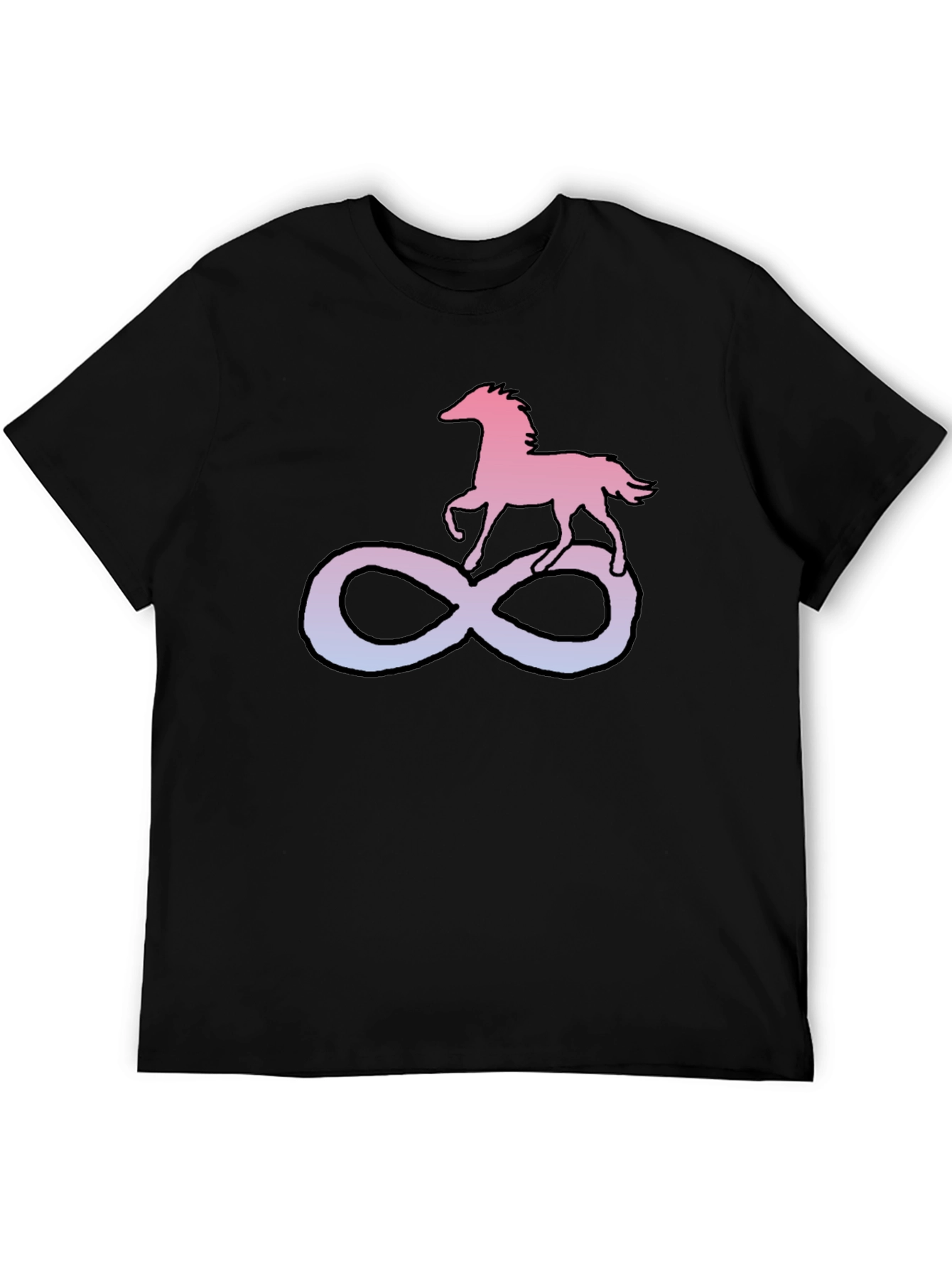 Horse Infinity Symbol Graphic Tee - Black
