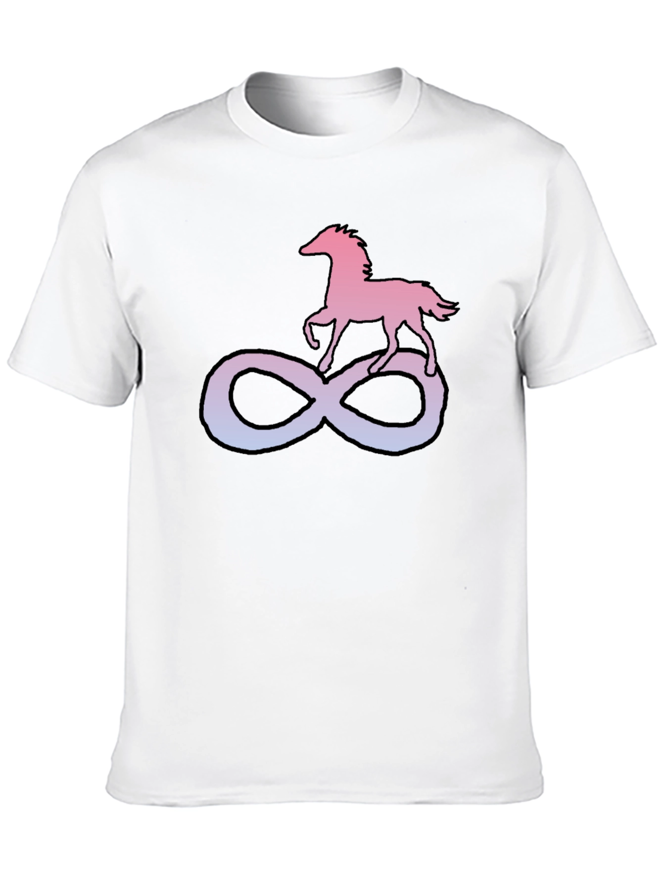 Horse Infinity Symbol Graphic Tee - Black