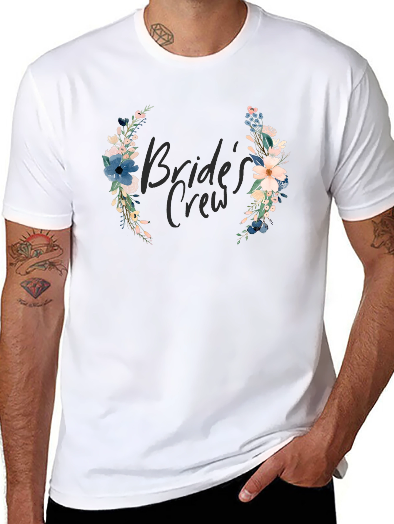 Brides Crew Floral T-Shirt - Wedding Party Apparel