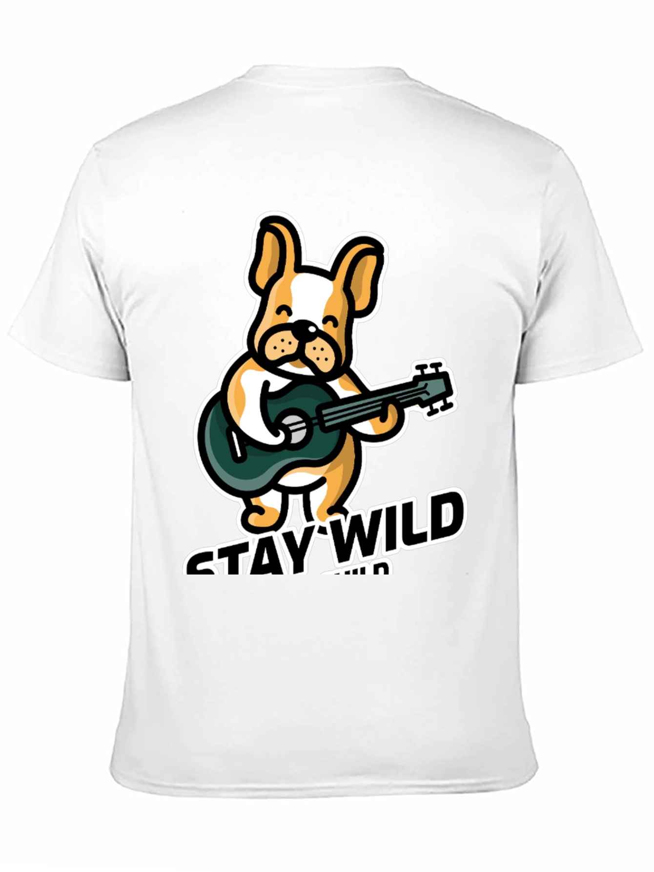 Stay Wild Bulldog Guitar T-Shirt