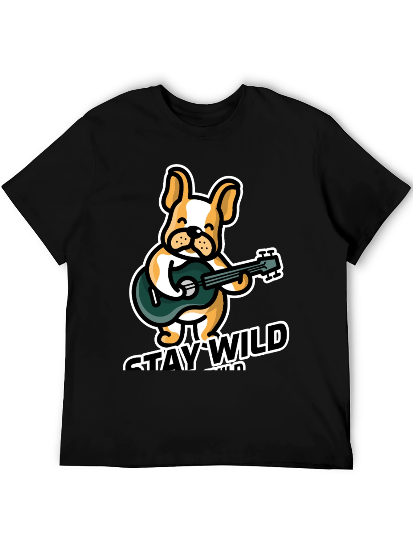 Stay Wild Bulldog Guitar T-Shirt