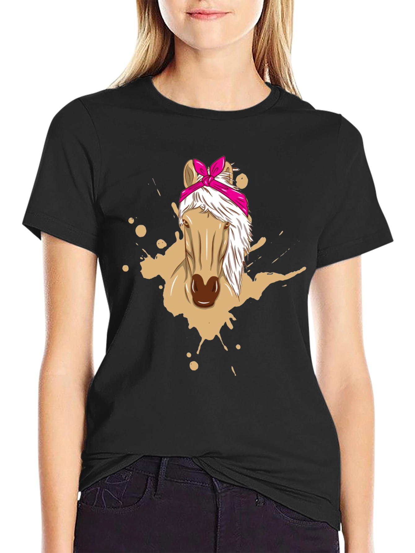 Horse Bandana Graphic Tee - Mens Black T-Shirt