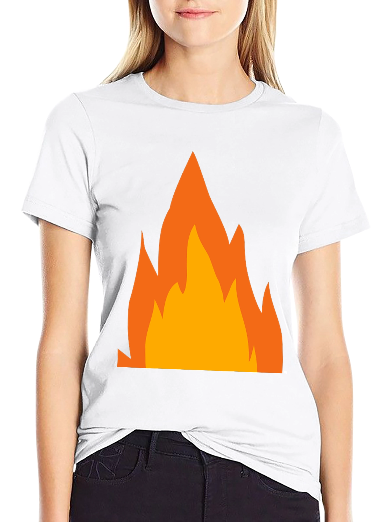 Fiery Graphic Tee - Bold Black T-Shirt