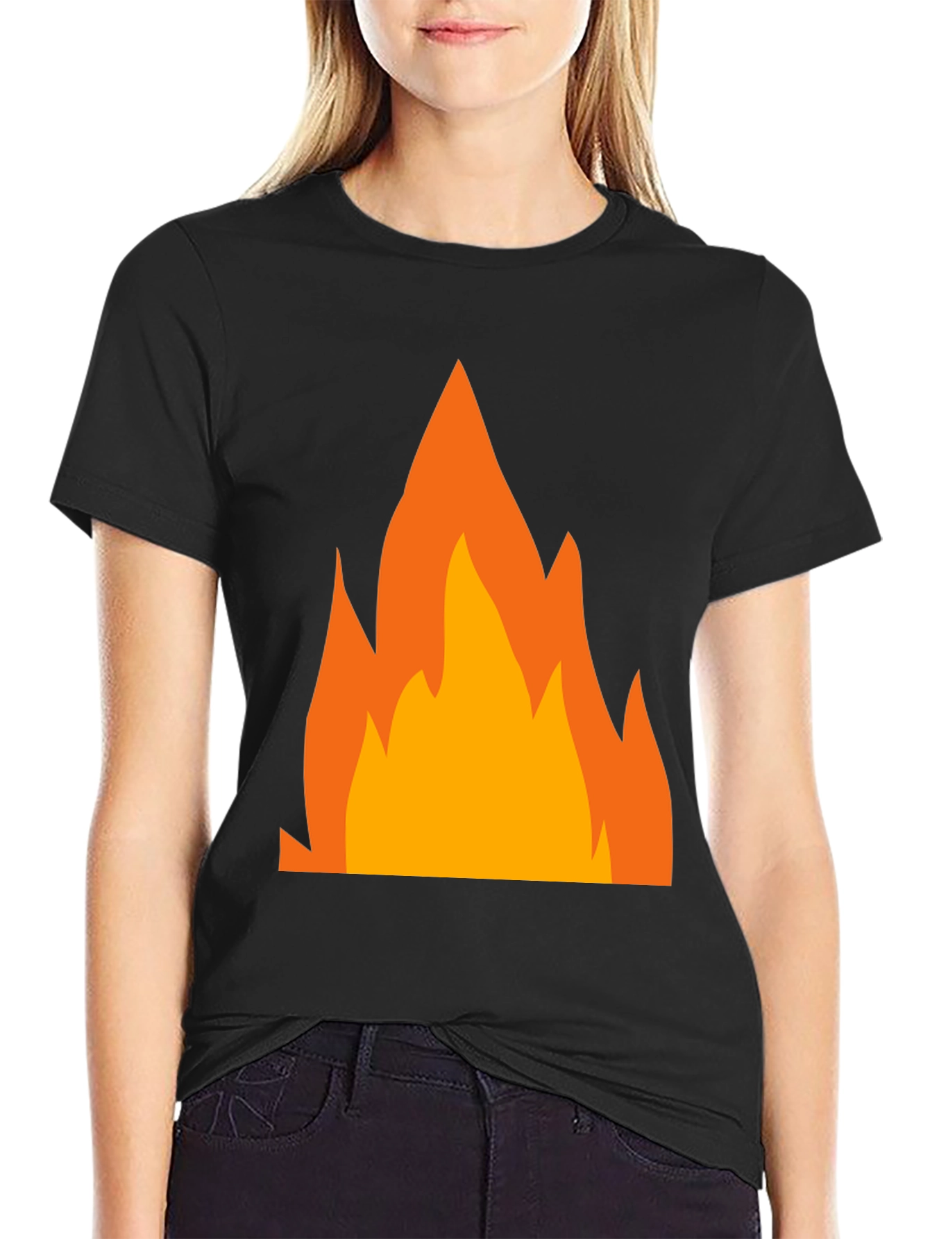 Fiery Graphic Tee - Bold Black T-Shirt