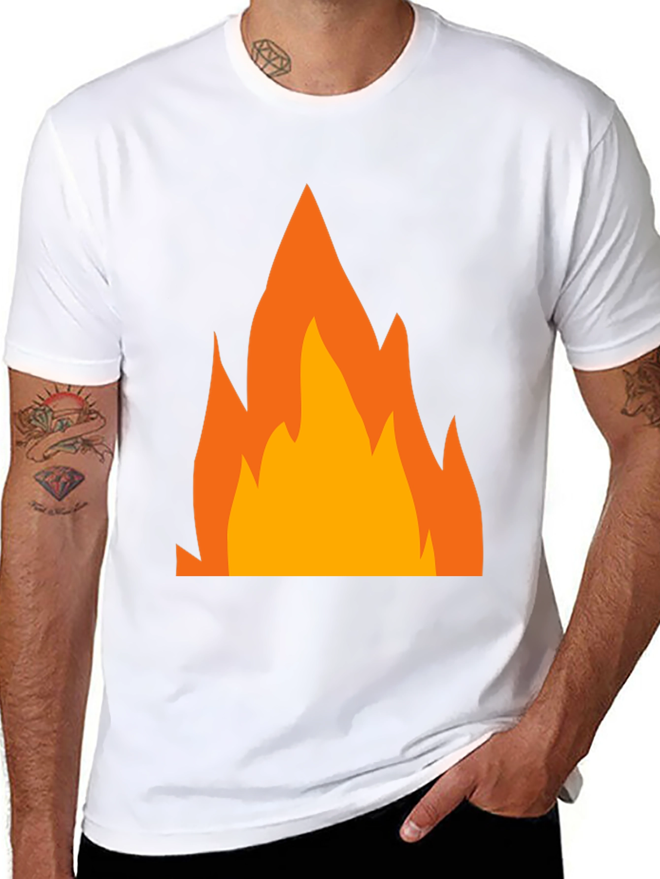 Fiery Graphic Tee - Bold Black T-Shirt