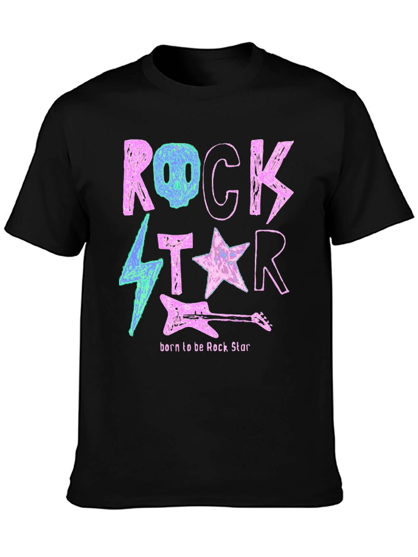 Rock Star Graphic Print Crew Neck T-Shirt