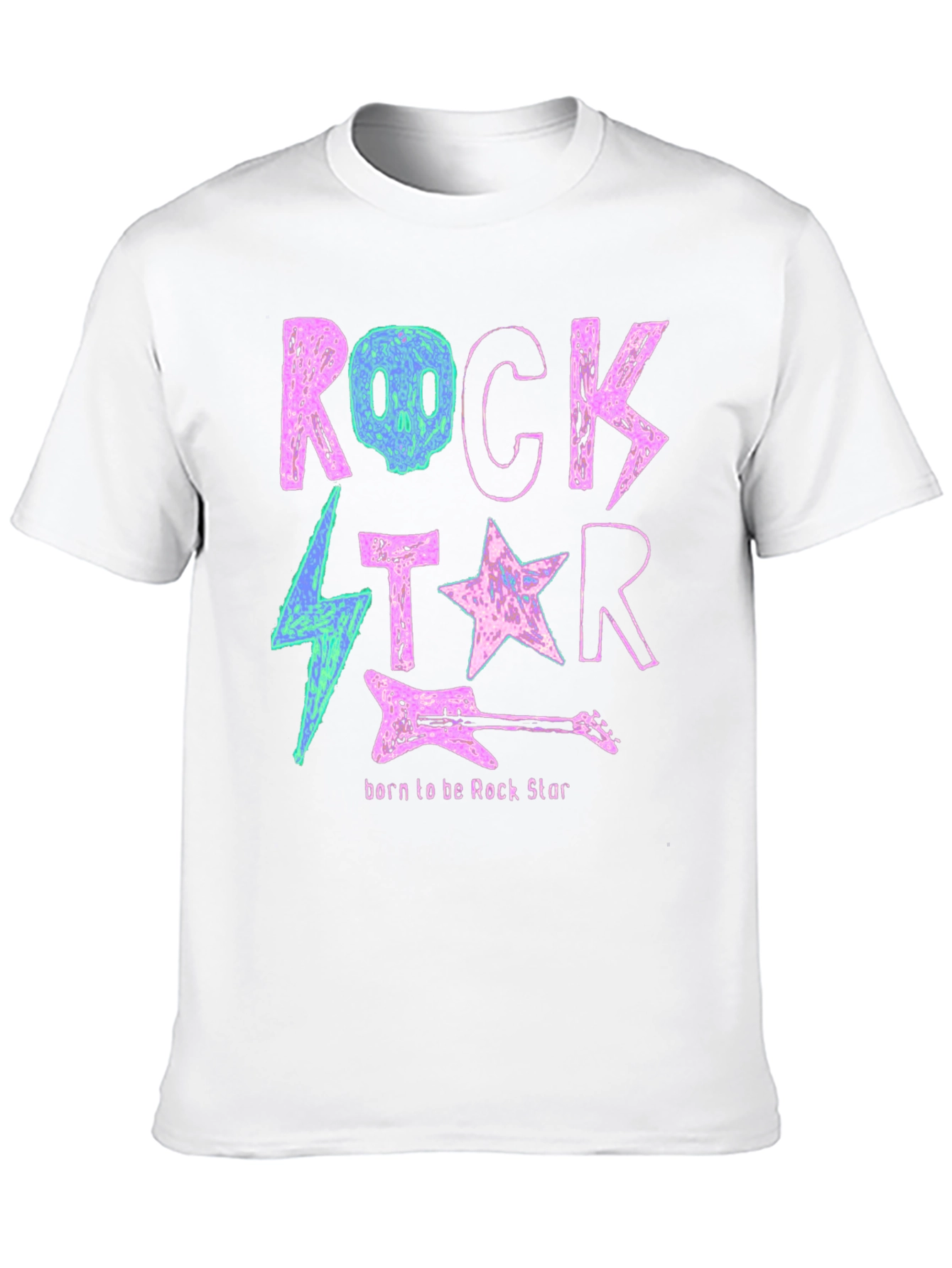 Rock Star Graphic Print Crew Neck T-Shirt