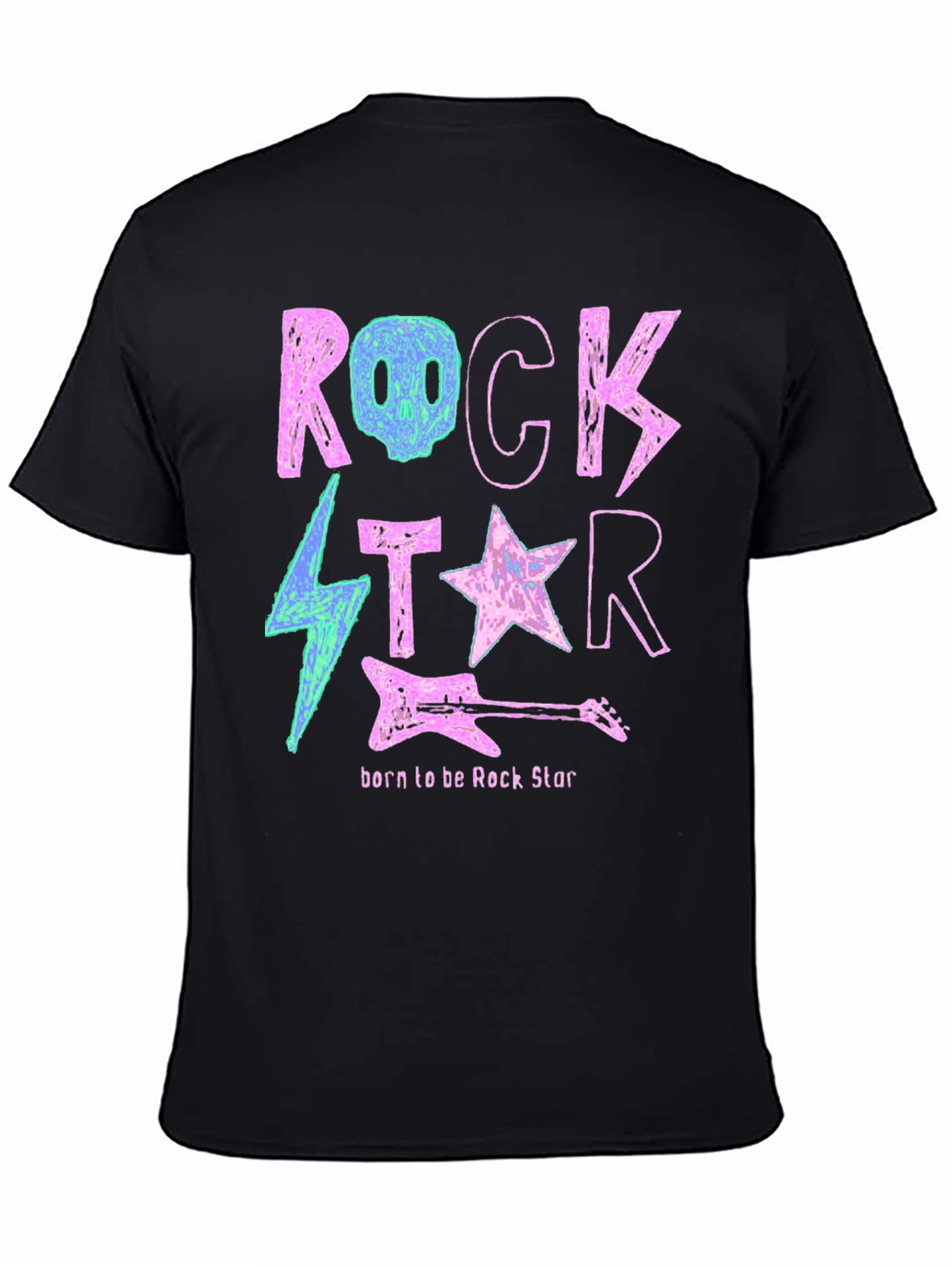 Rock Star Graphic Print Crew Neck T-Shirt