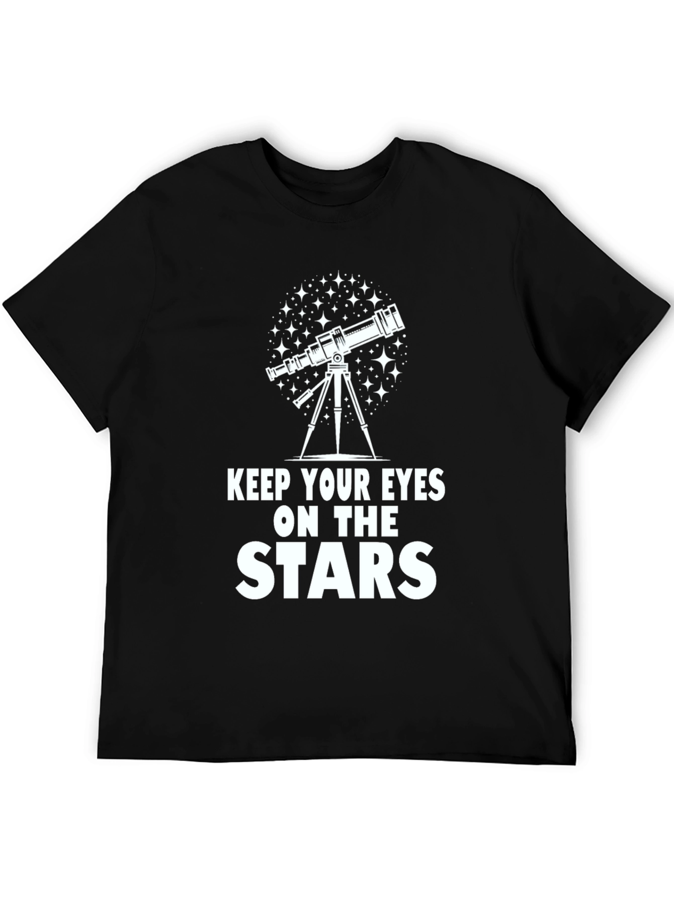 Keep Your Eyes On The Stars Black Graphic Tee