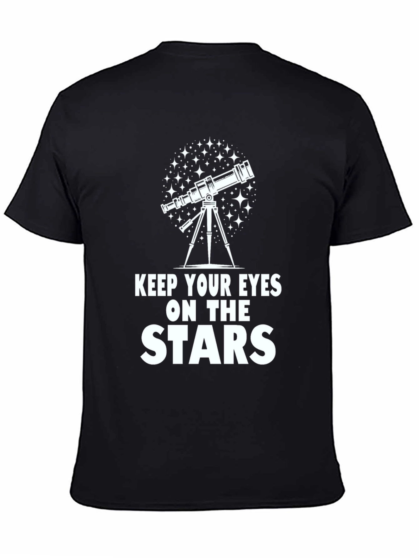 Keep Your Eyes On The Stars Black Graphic Tee