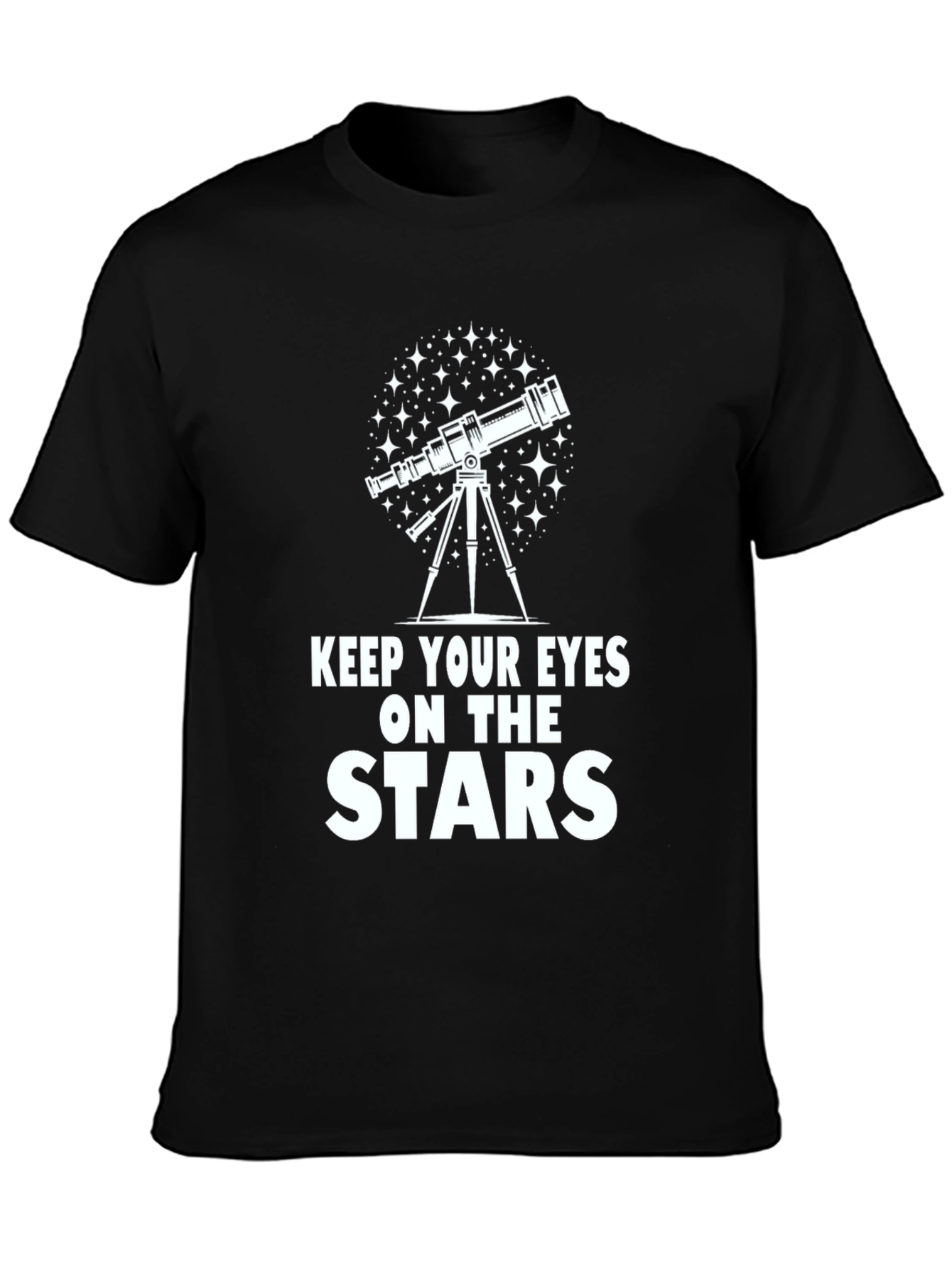 Keep Your Eyes On The Stars Black Graphic Tee