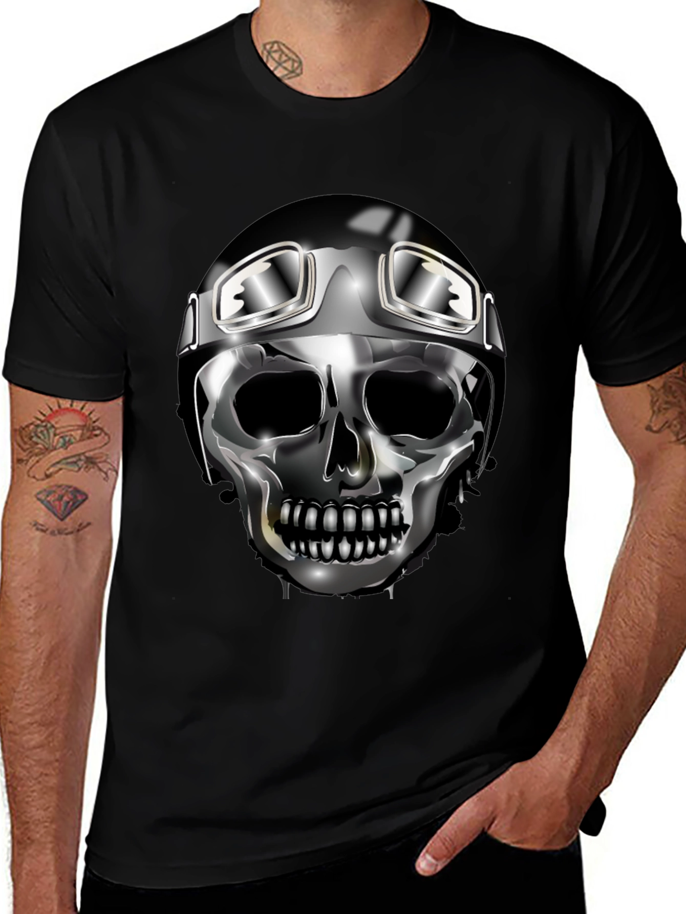 Skull Rider Graphic Tee - Black