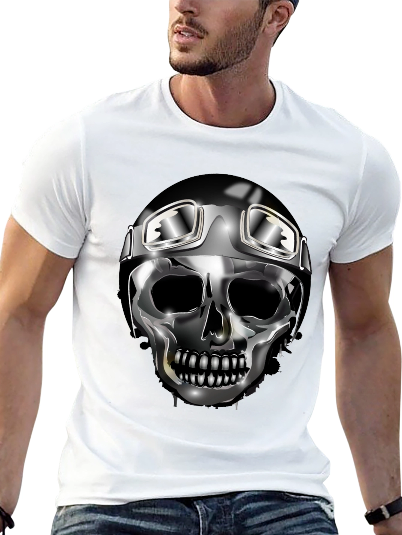 Skull Rider Graphic Tee - Black