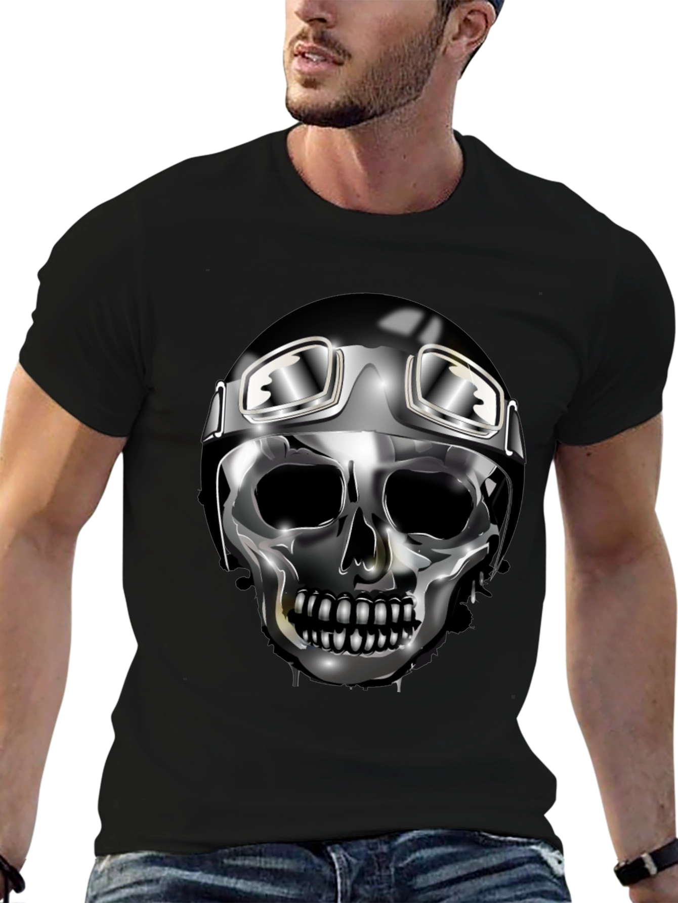 Skull Rider Graphic Tee - Black