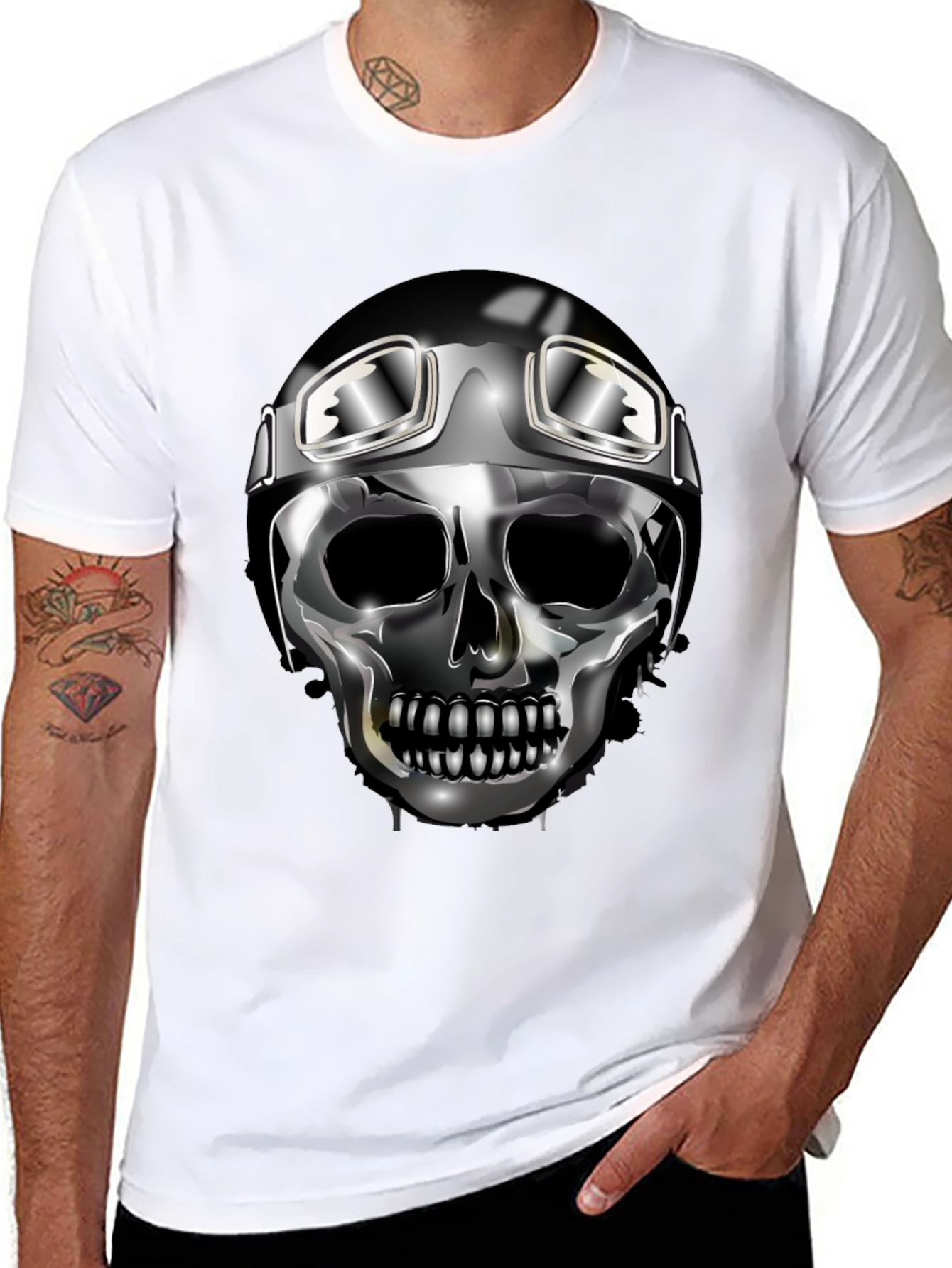 Skull Rider Graphic Tee - Black