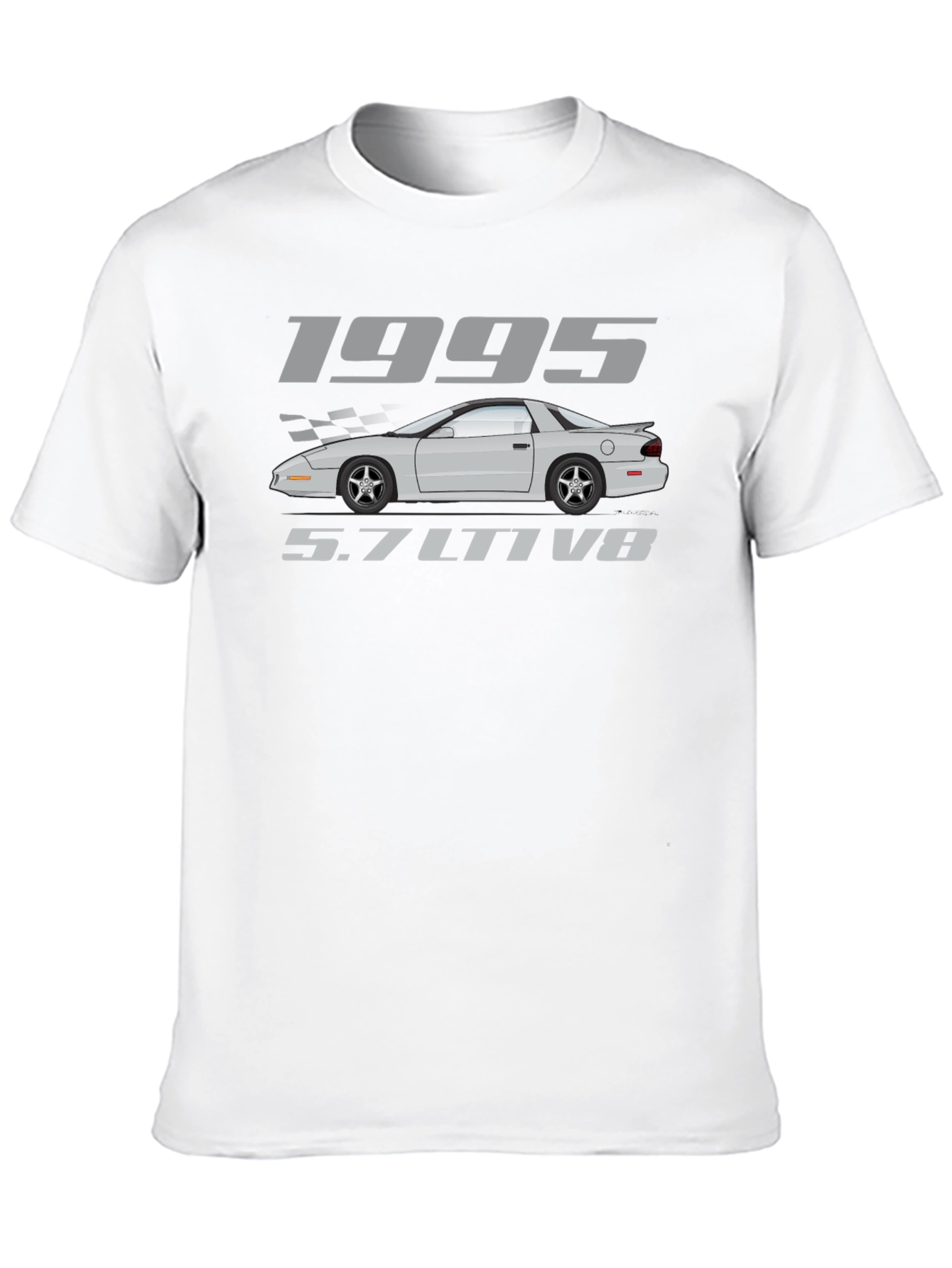 1995 5.7L LT1 V8 Car Graphic Black T-Shirt