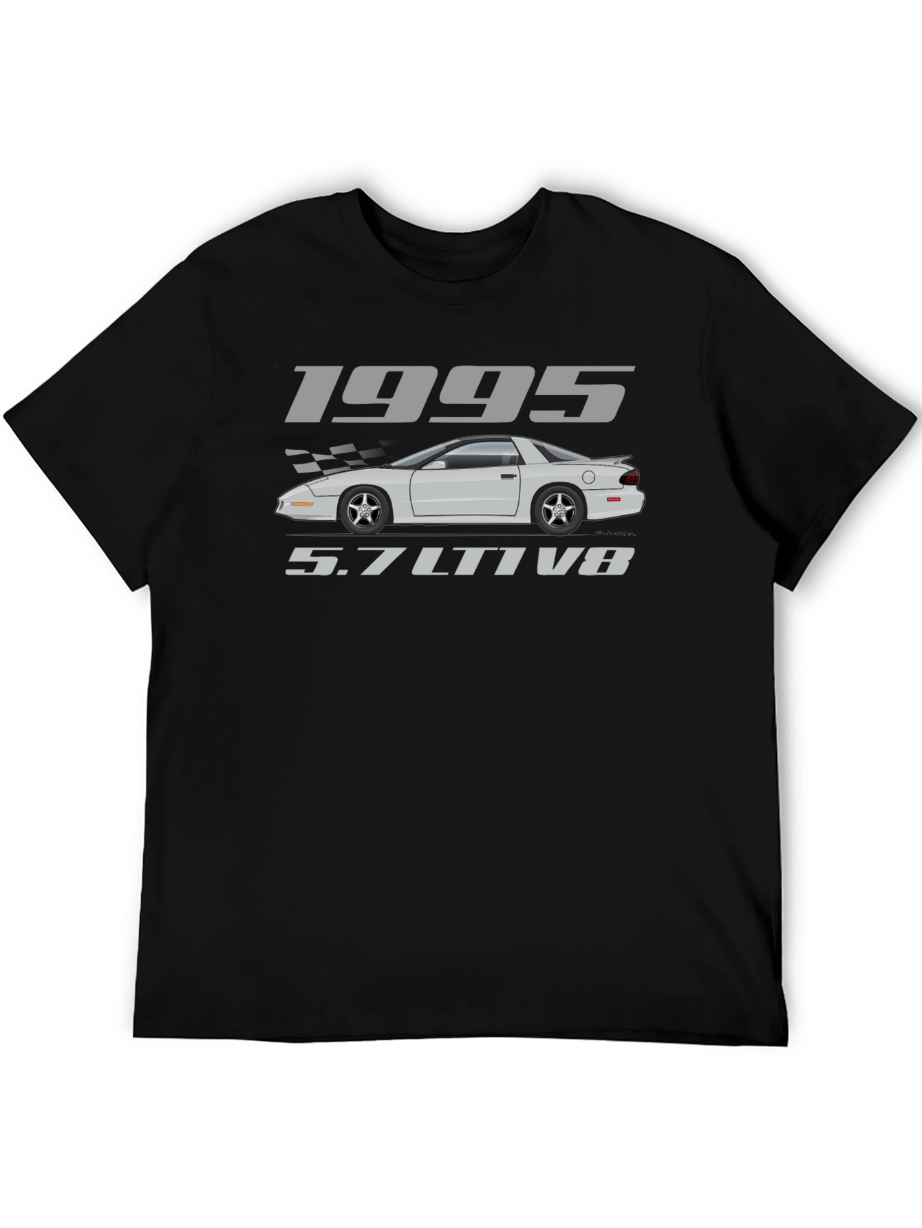 1995 5.7L LT1 V8 Car Graphic Black T-Shirt