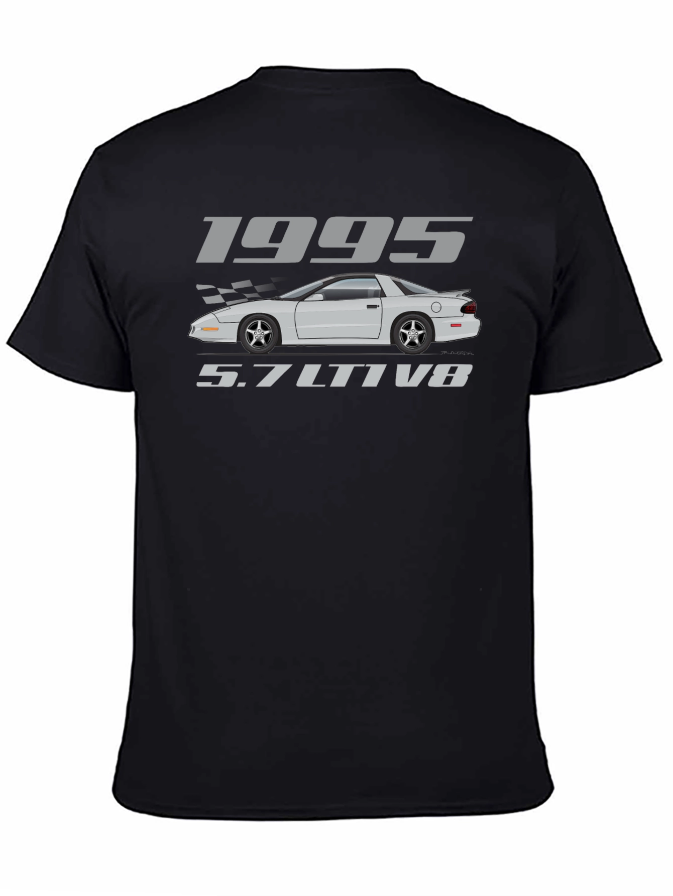 1995 5.7L LT1 V8 Car Graphic Black T-Shirt