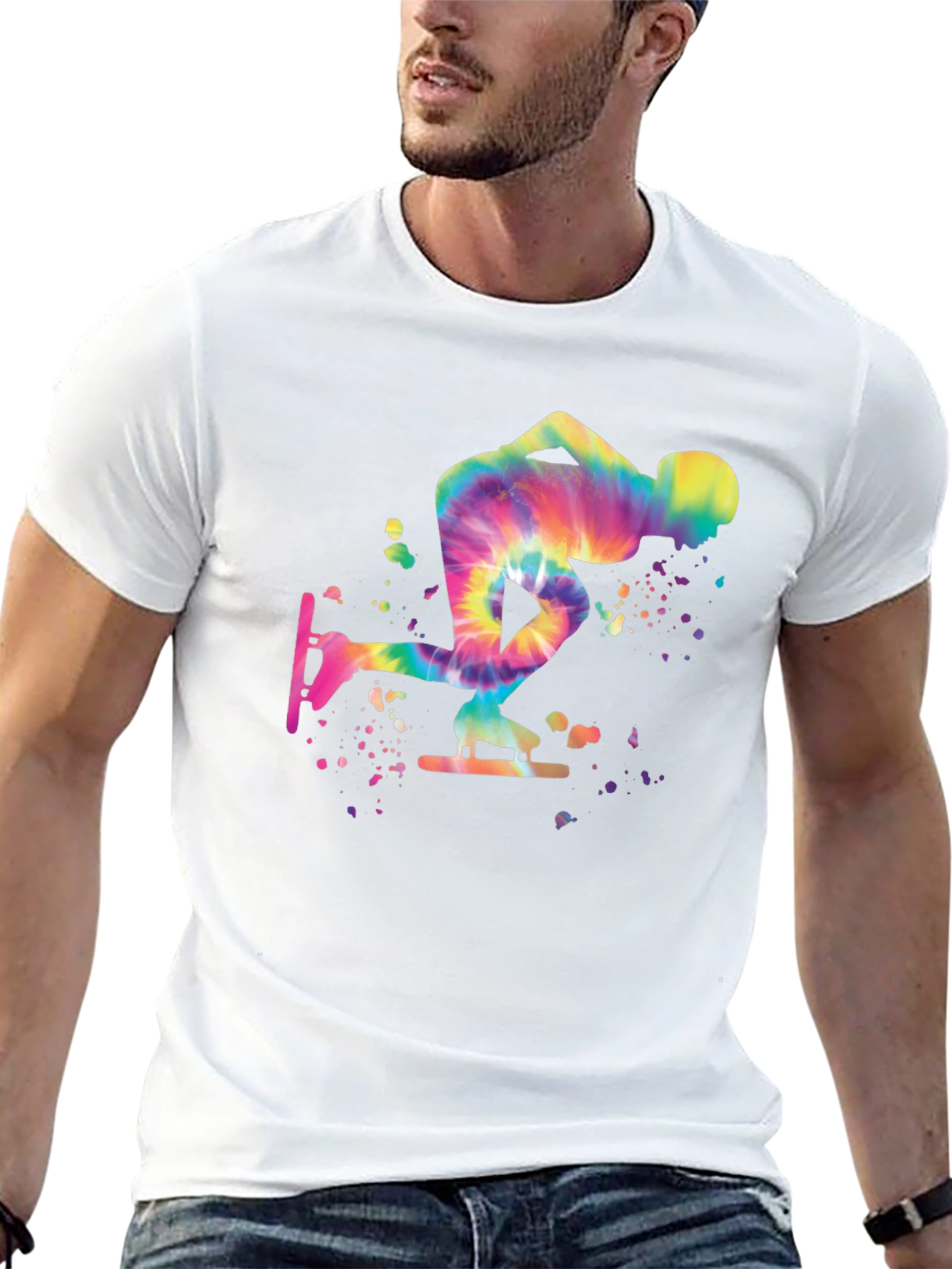 Tie-Dye Speed Skater Graphic T-Shirt