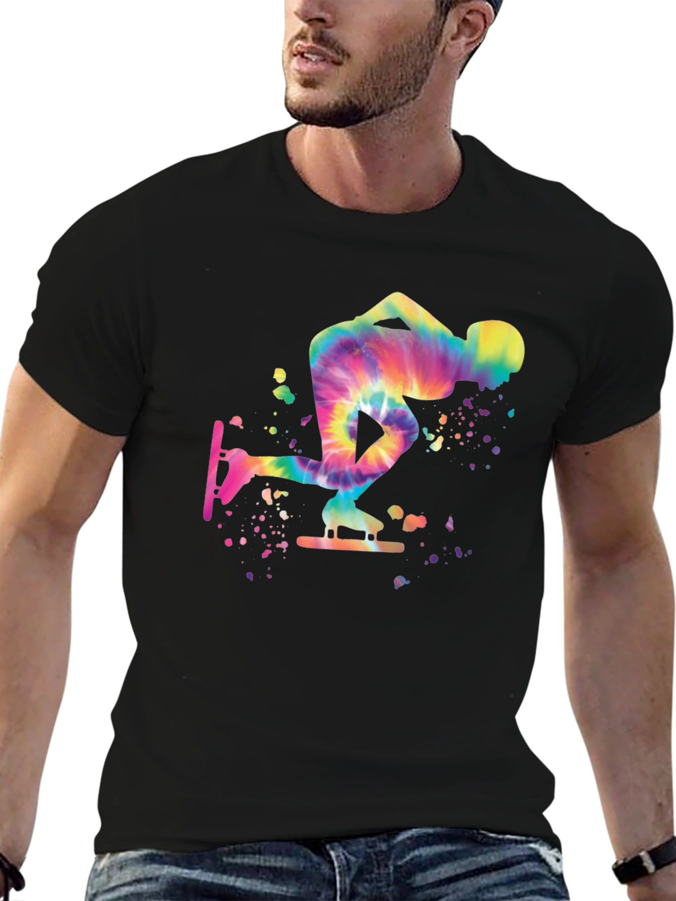 Tie-Dye Speed Skater Graphic T-Shirt