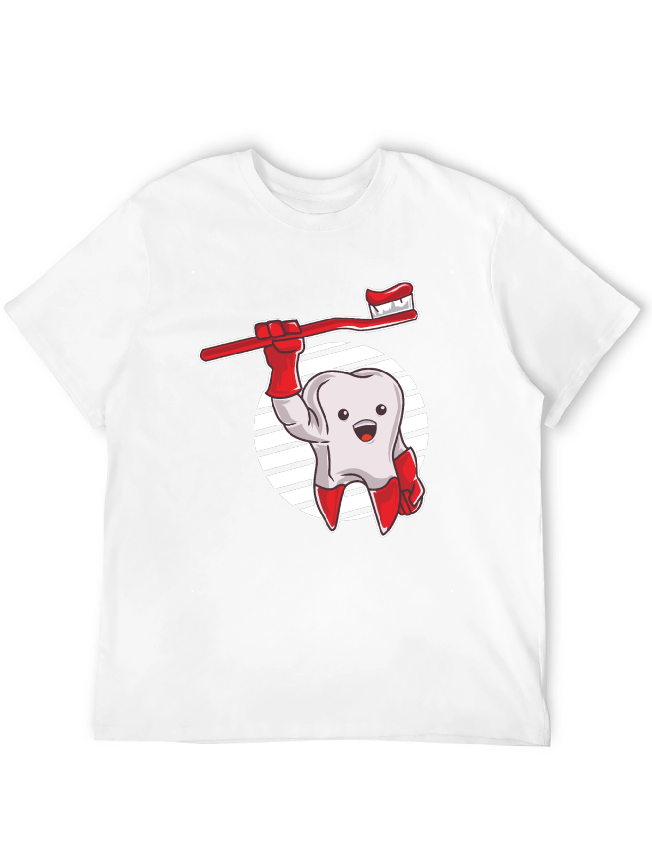 Cartoon Tooth & Toothbrush Graphic T-Shirt