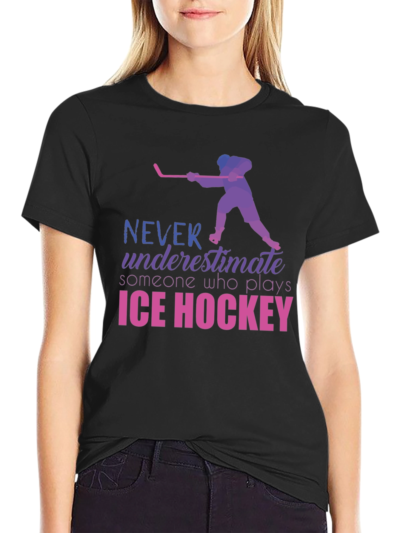 Ice Hockey Player Graphic T-Shirt