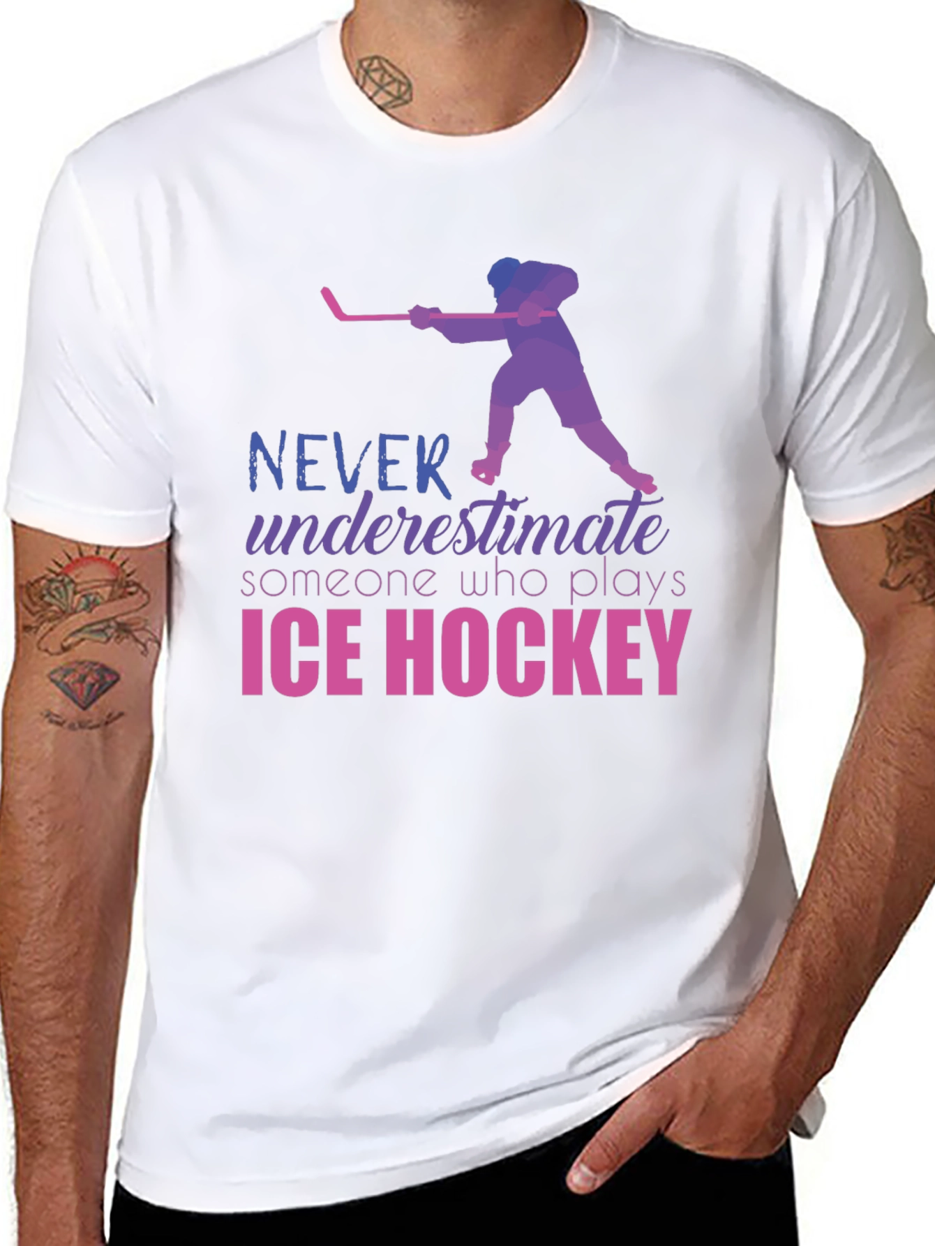 Ice Hockey Player Graphic T-Shirt