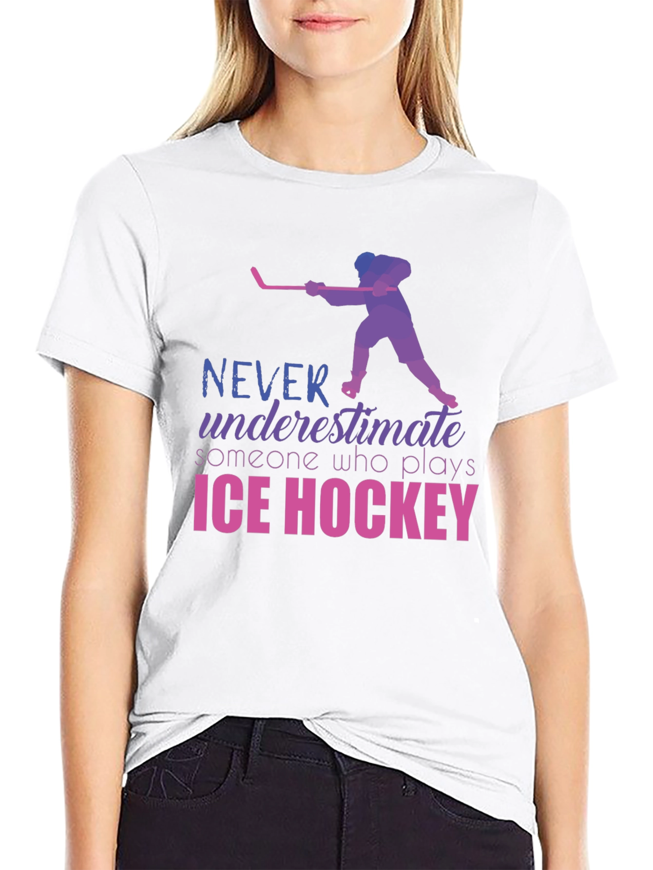 Ice Hockey Player Graphic T-Shirt