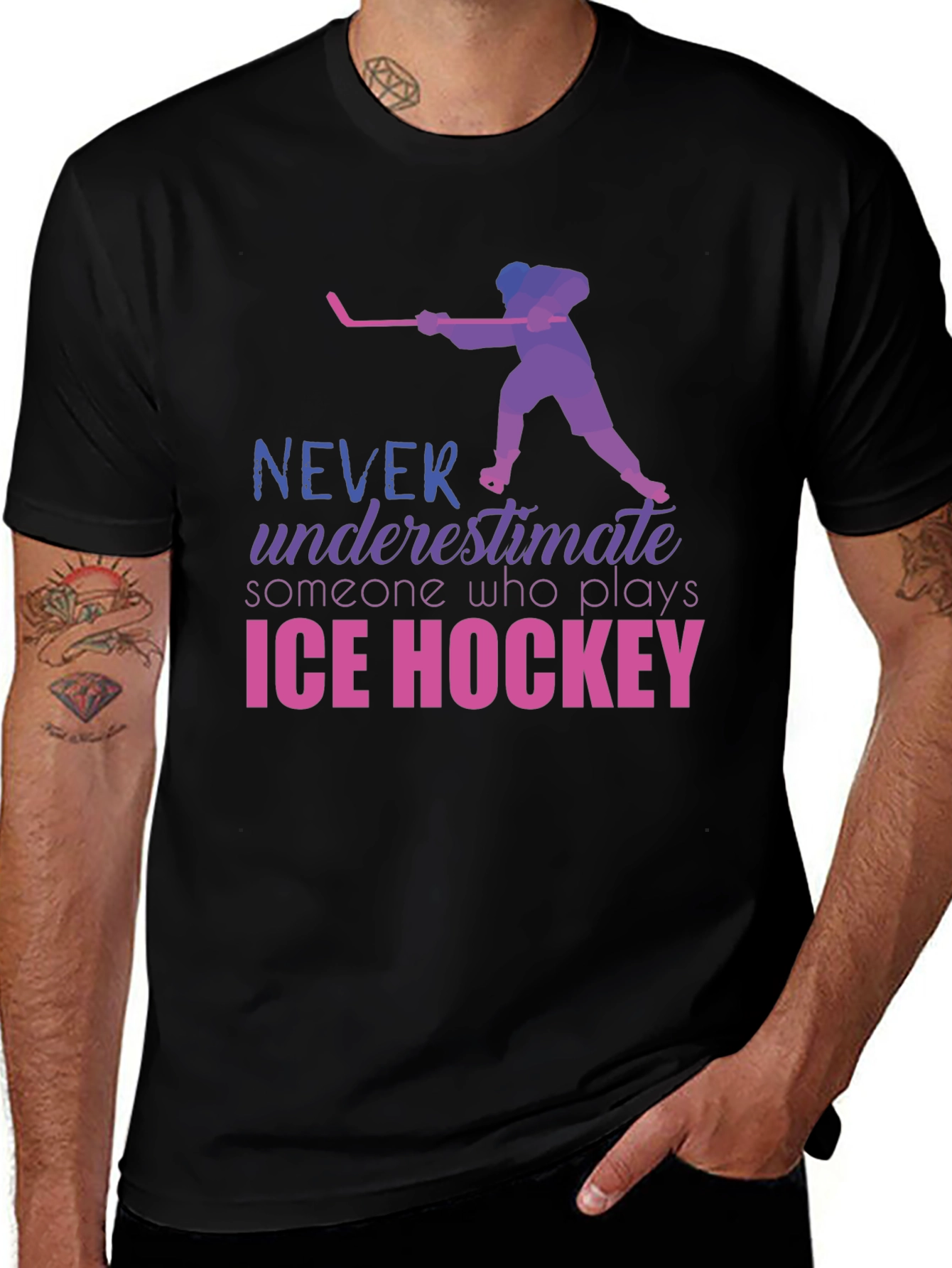 Ice Hockey Player Graphic T-Shirt