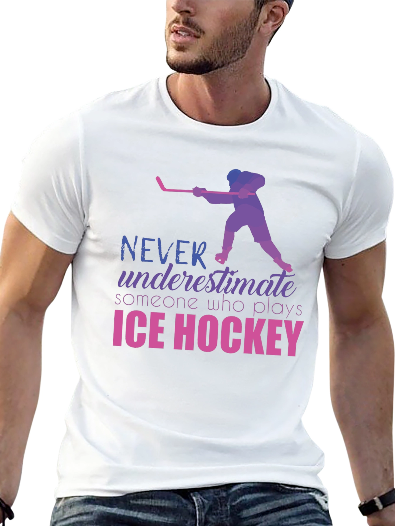 Ice Hockey Player Graphic T-Shirt