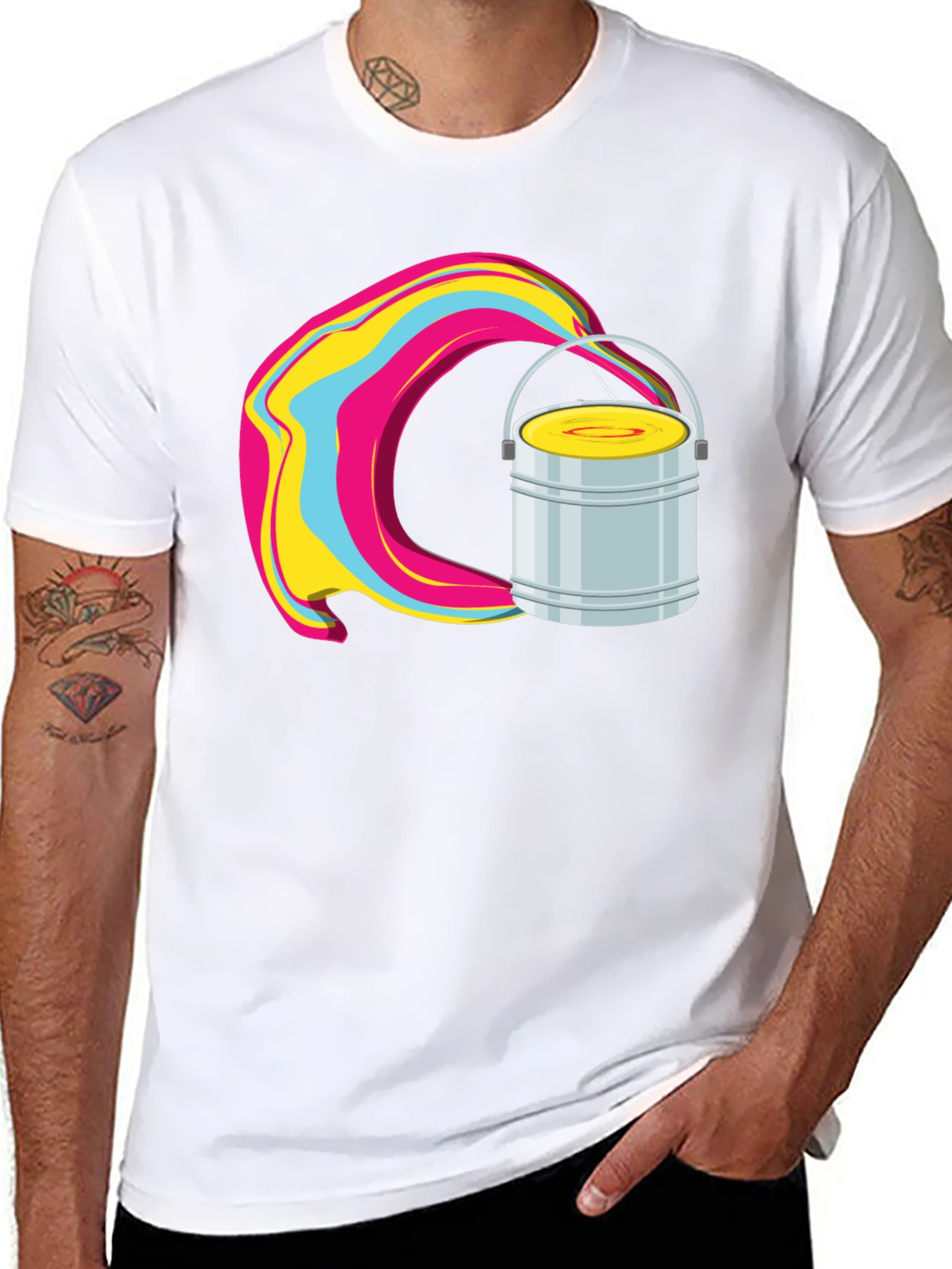 Paint Bucket Swirl Graphic T-Shirt